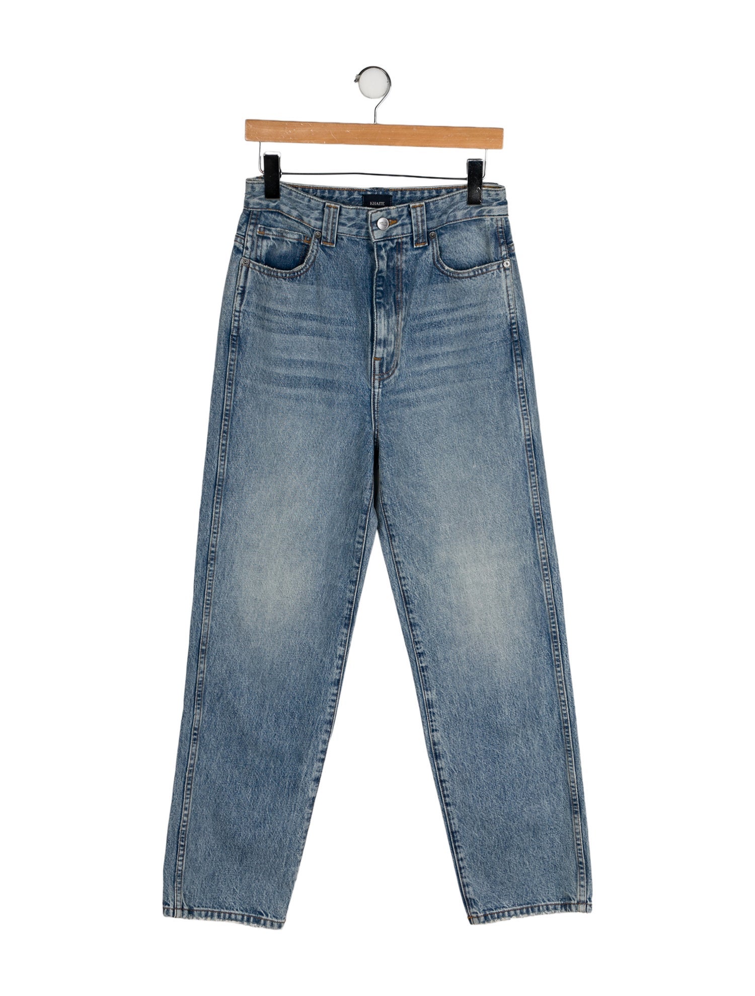 Khaite High-Rise Straight Leg Jeans