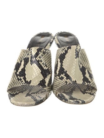 Khaite Embossed Leather Animal Print Slides