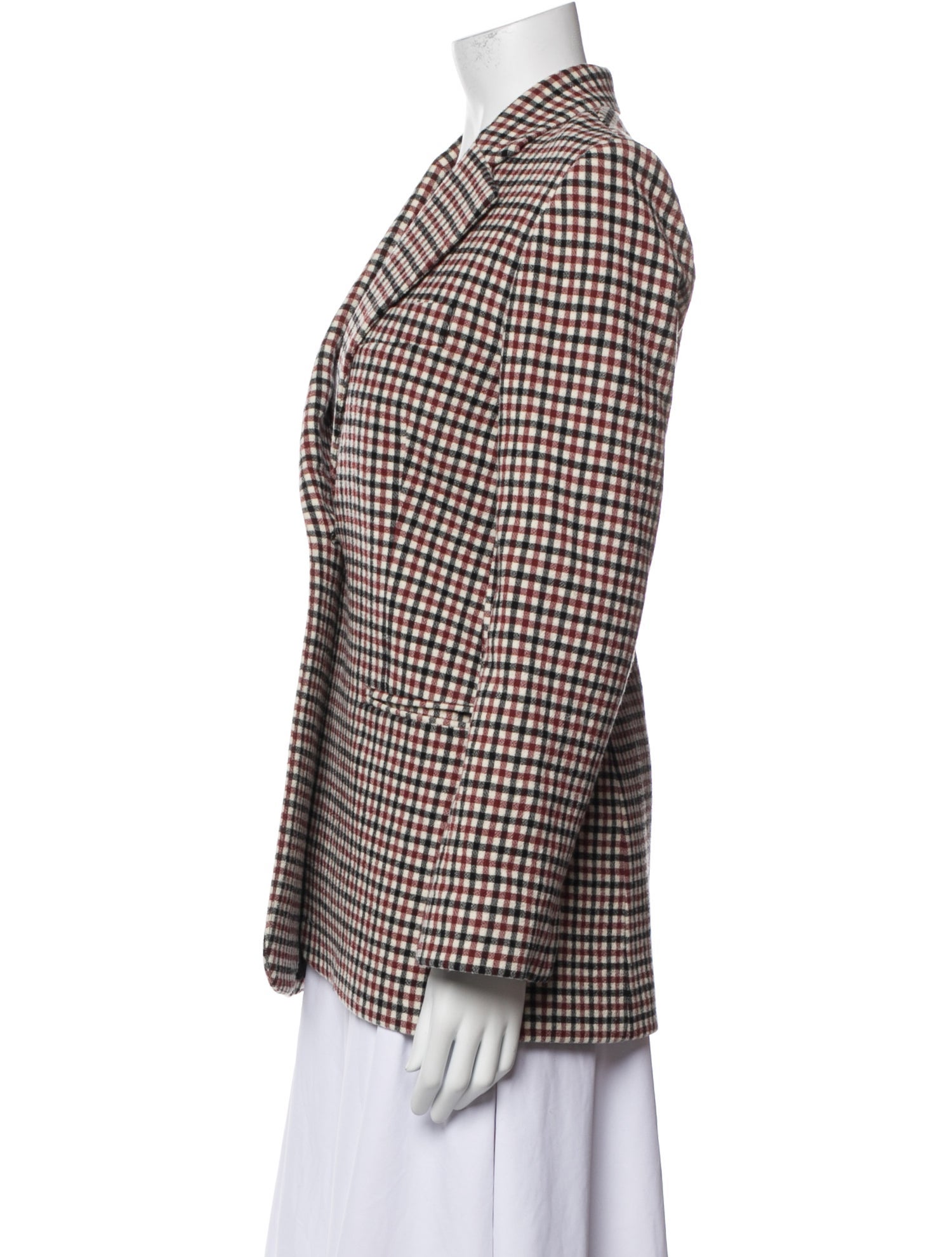 Khaite Wool Plaid Print Blazer