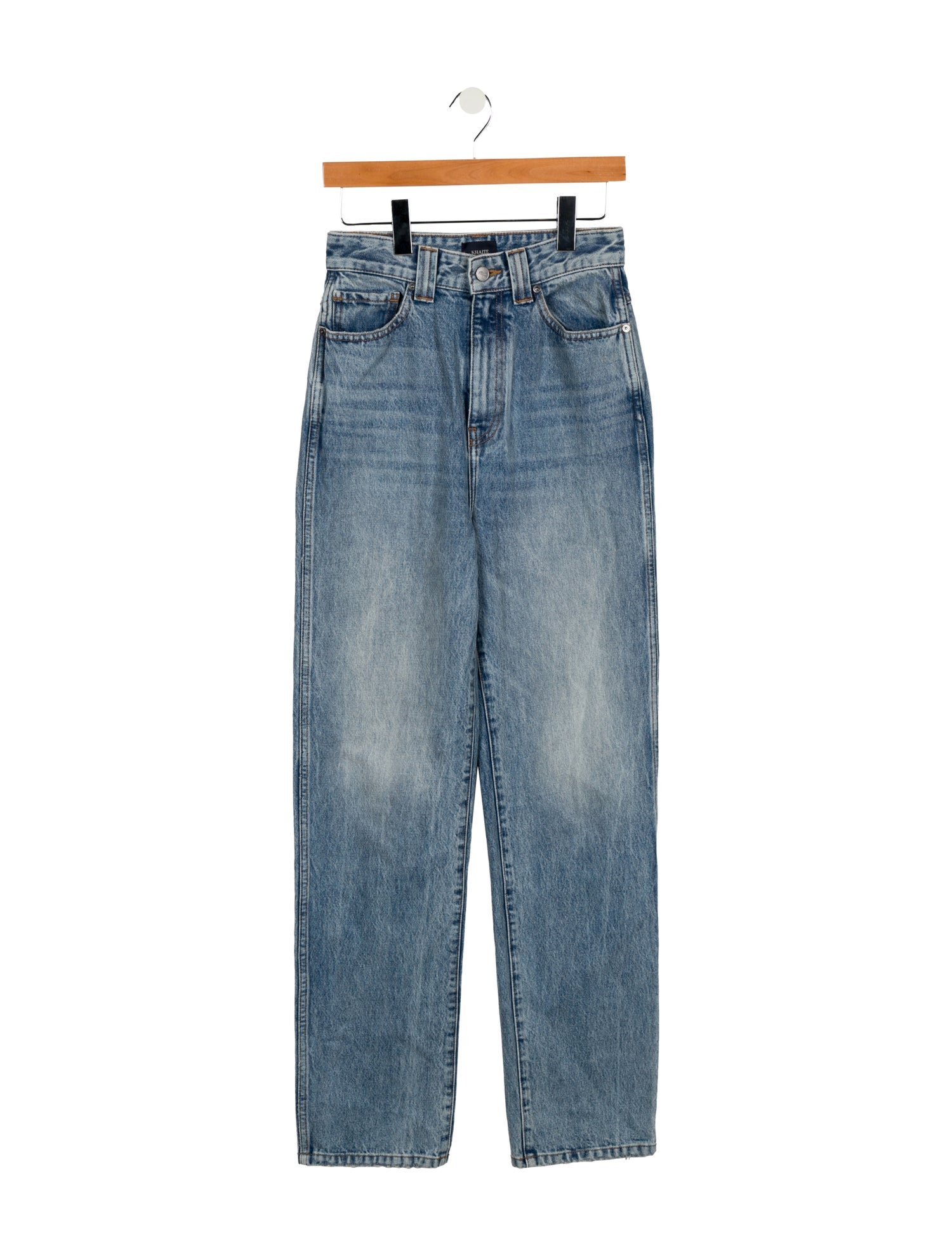Khaite High-Rise Straight Leg Jeans