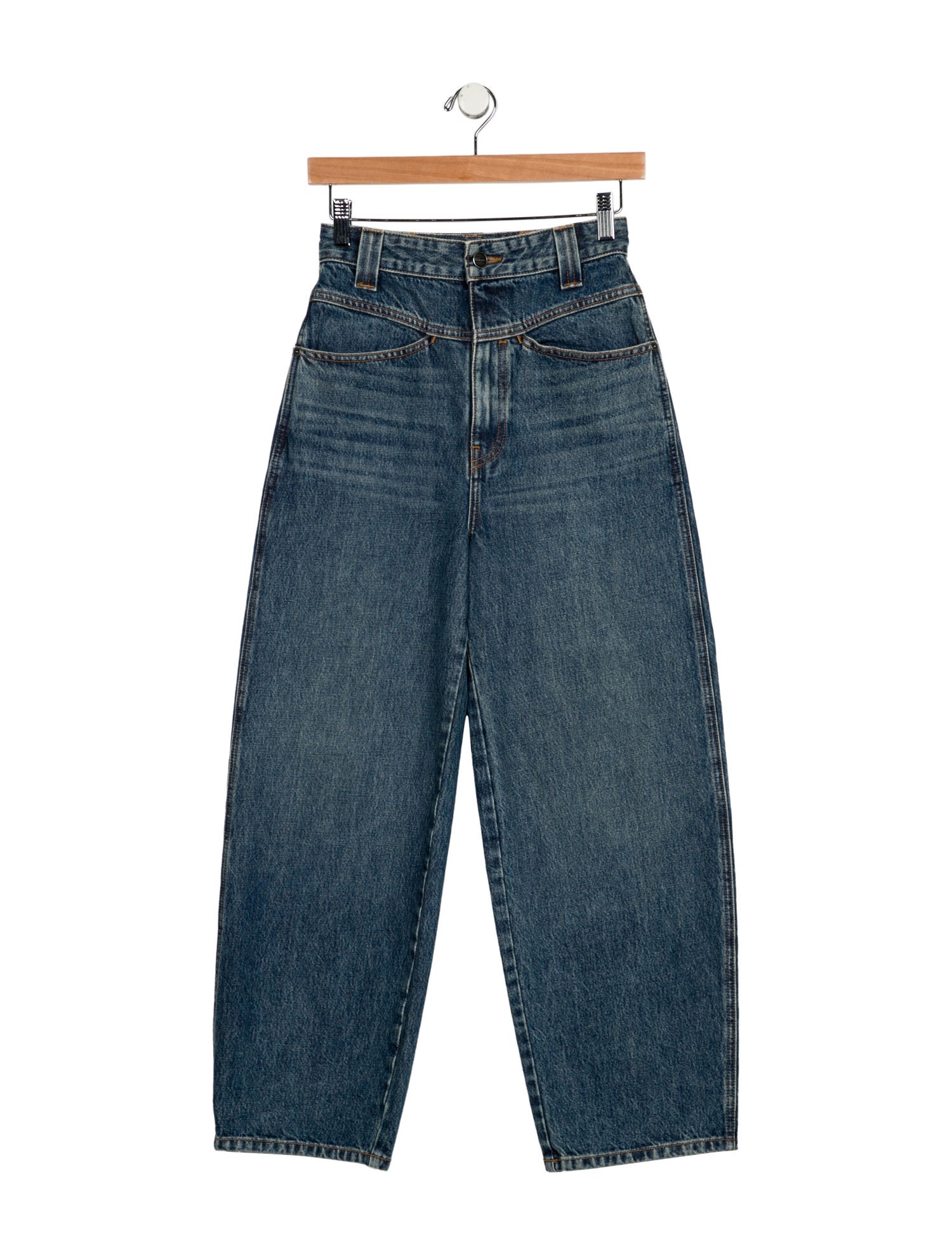 Khaite High-Rise Straight Leg Jeans