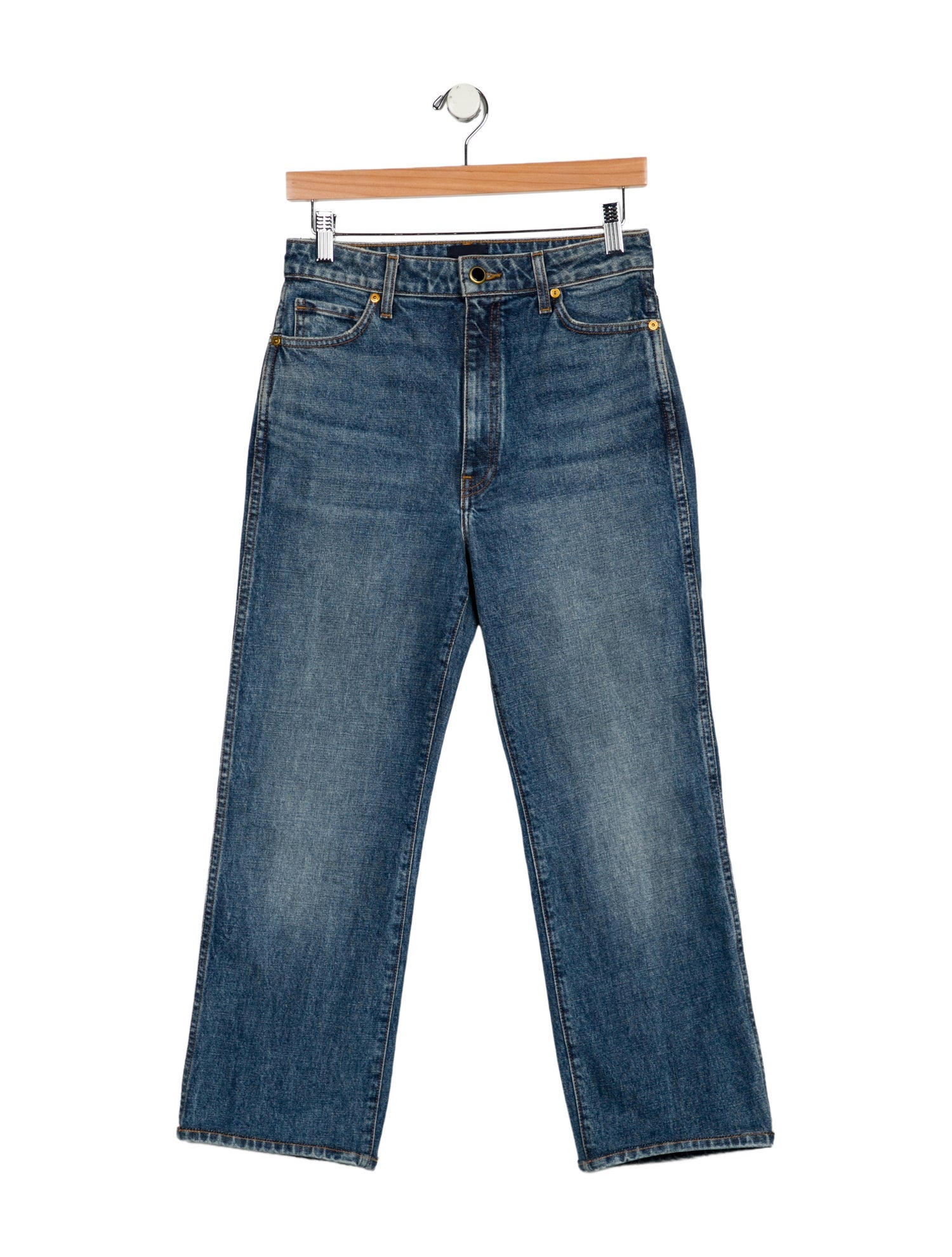 Khaite High-Rise Straight Leg Jeans
