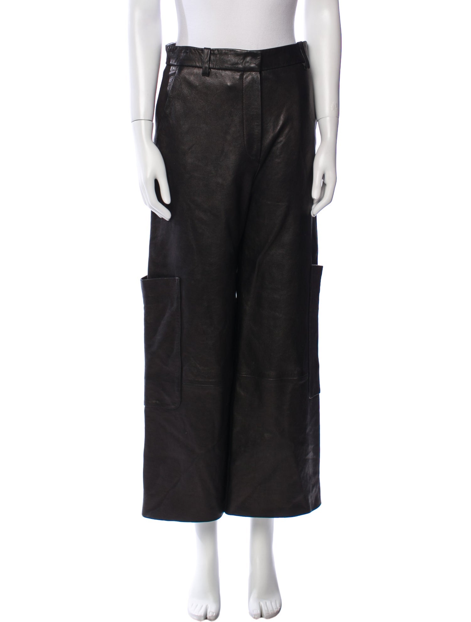 Khaite Leather Wide Leg Pants