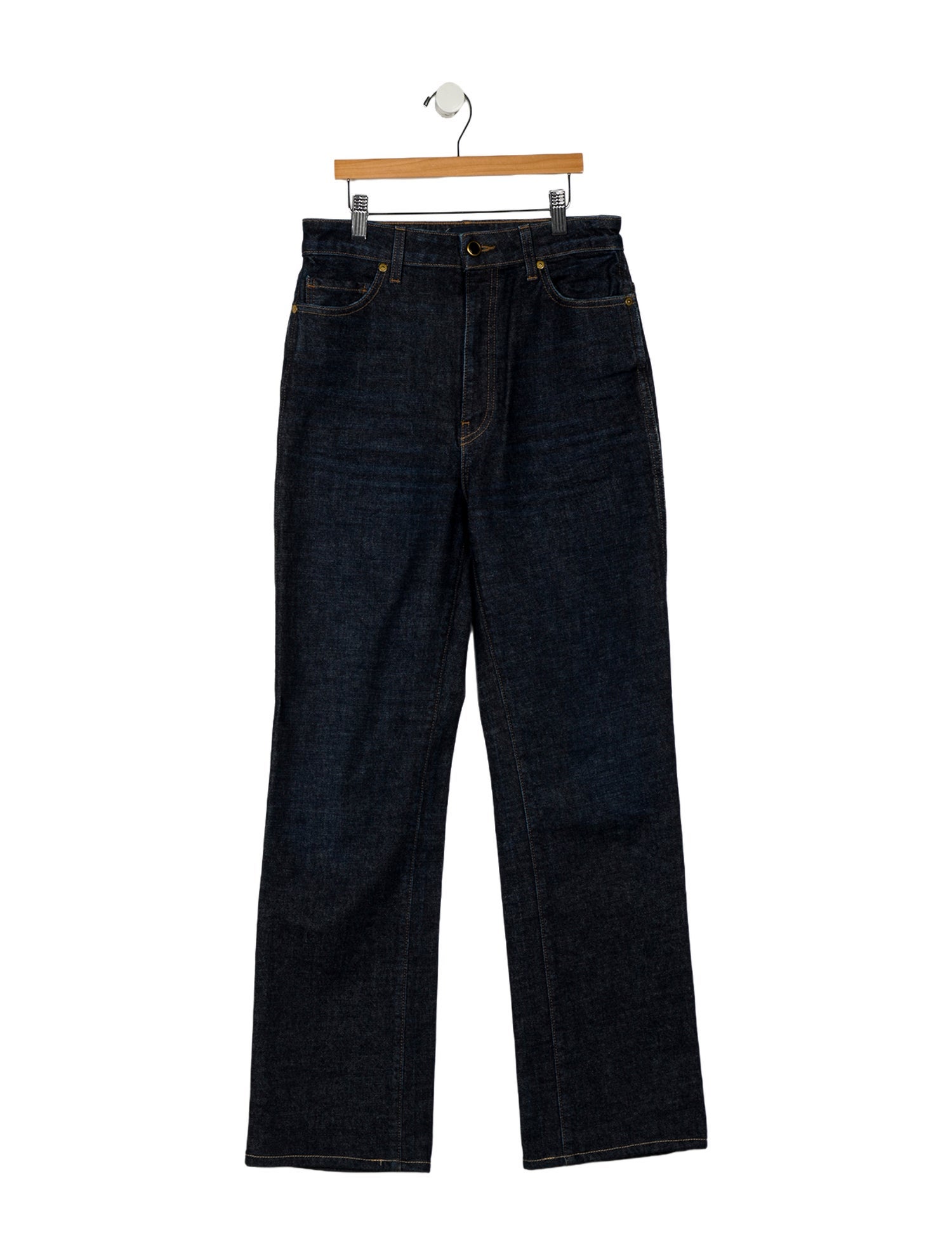 Khaite High-Rise Straight Leg Jeans