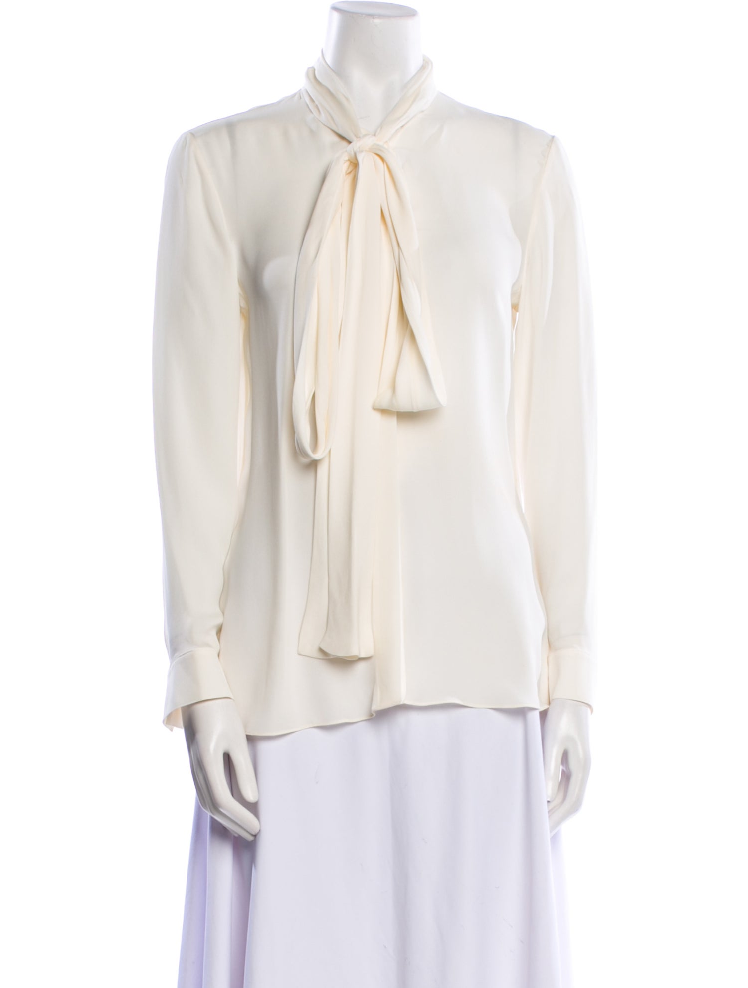 Khaite Silk Tie Neck Blouse