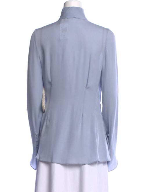 Khaite Silk Mock Neck Button-Up Top