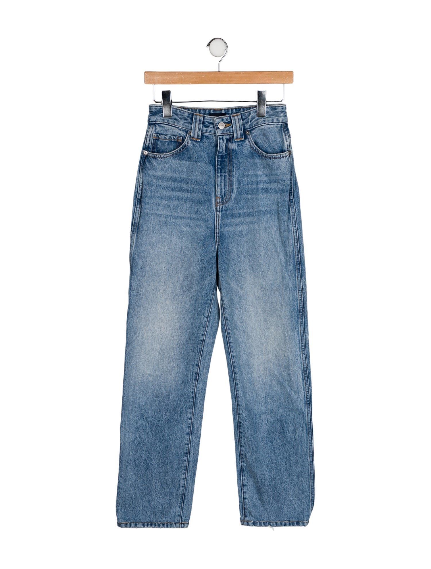 Khaite High-Rise Straight Leg Jeans