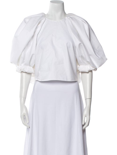 Khaite Crew Neck Three-Quarter Sleeve Crop Top