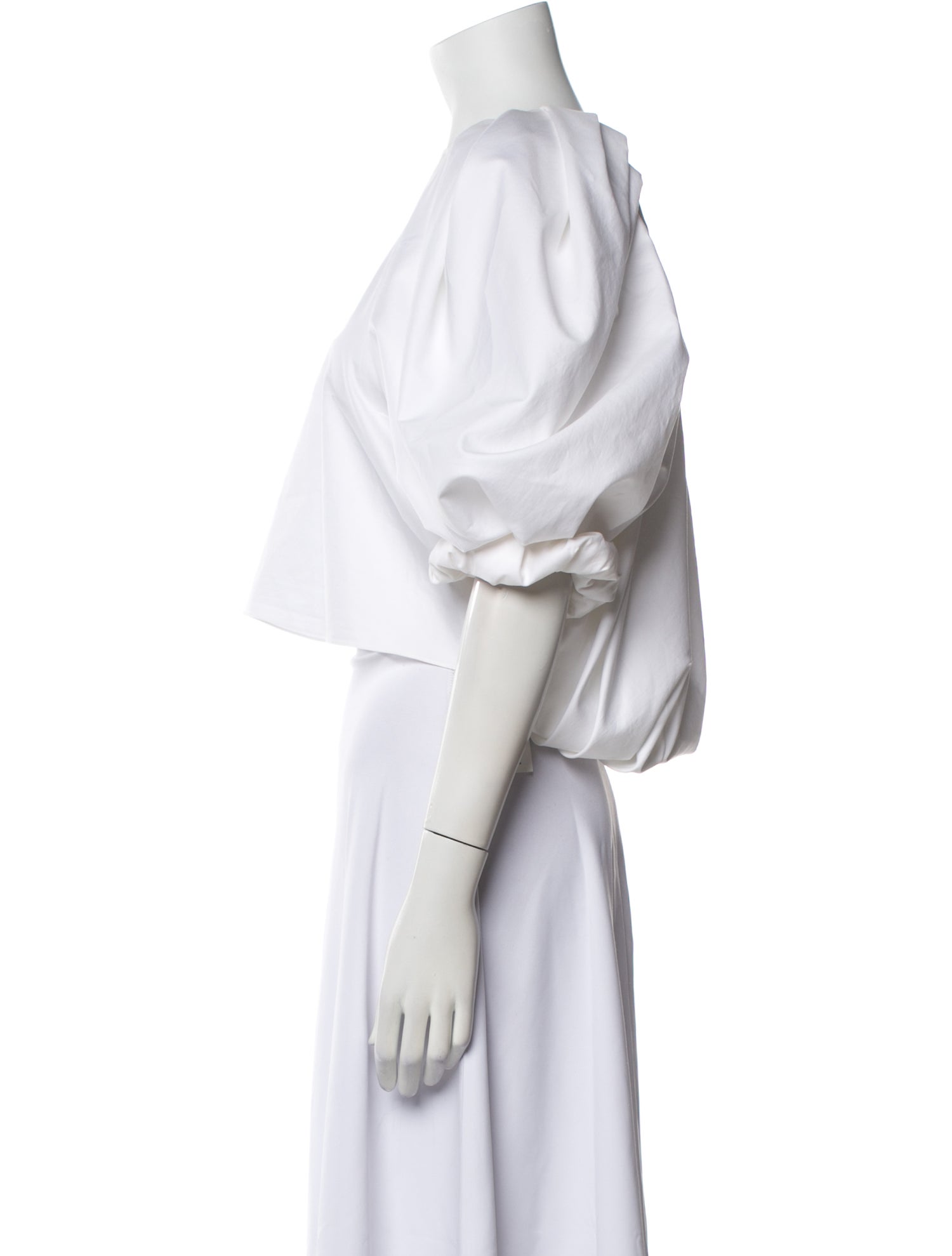 Khaite Crew Neck Three-Quarter Sleeve Crop Top