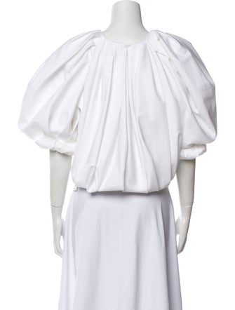 Khaite Crew Neck Three-Quarter Sleeve Crop Top