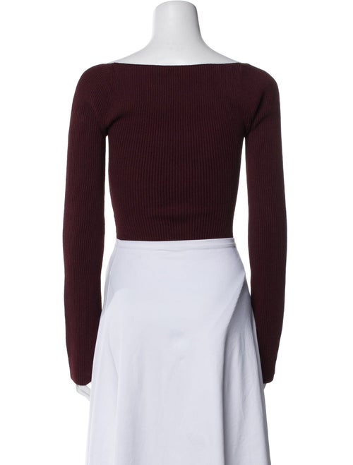 Khaite Square Neckline Long Sleeve Crop Top