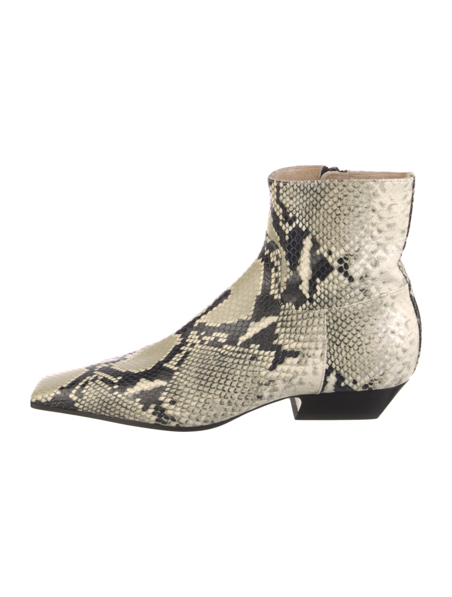Khaite Embossed Leather Animal Print Boots