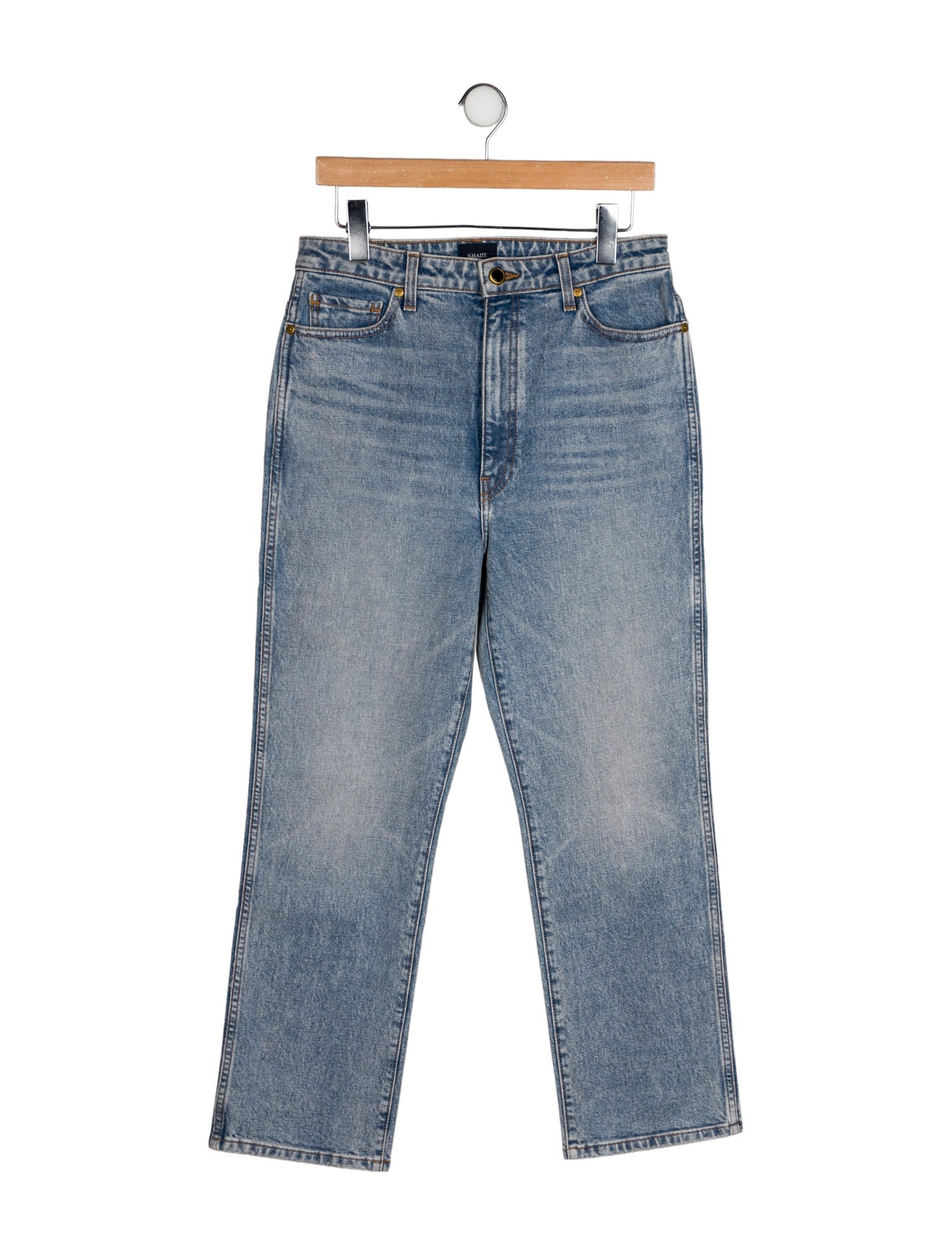Khaite High-Rise Straight Leg Jeans