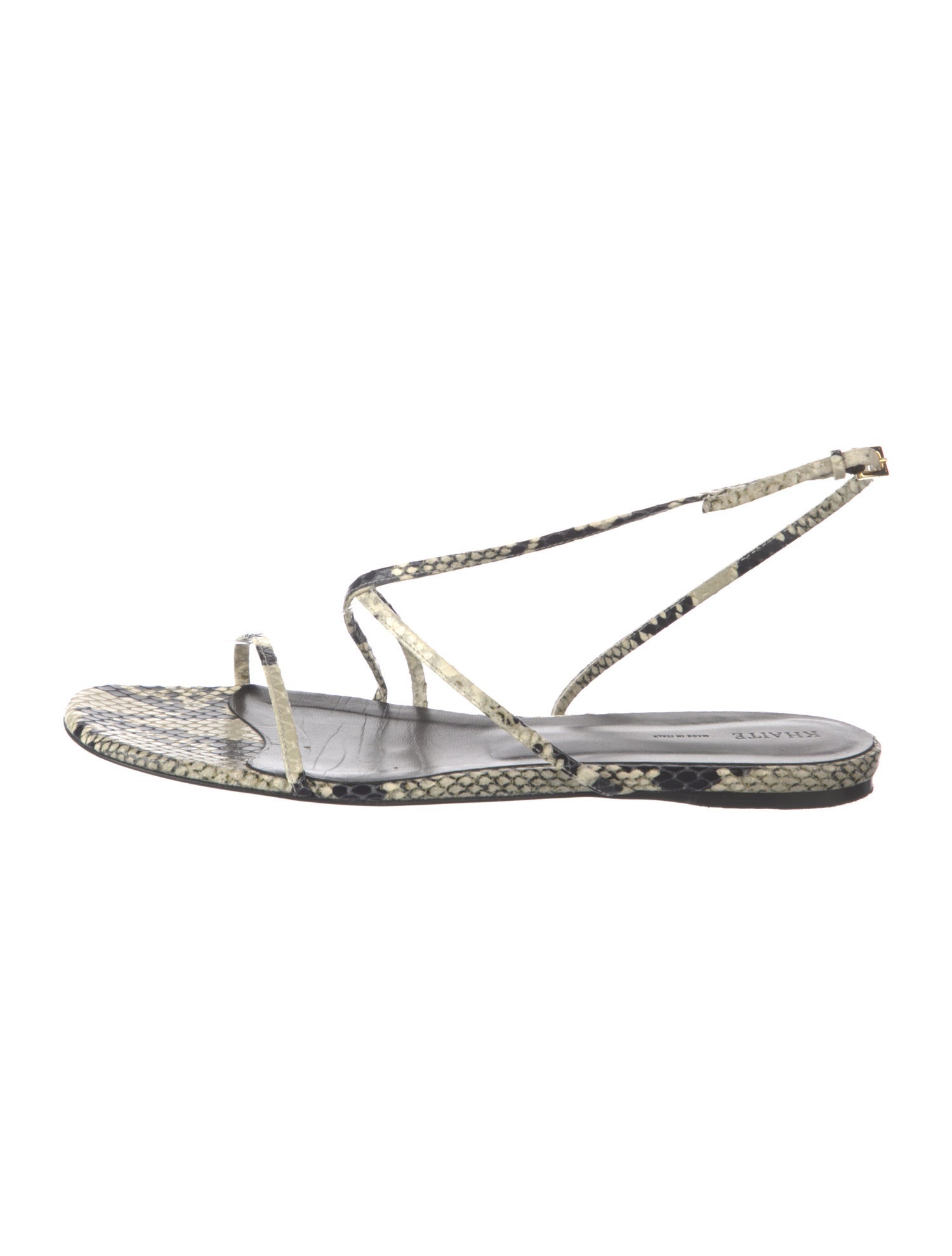 Khaite Leather Animal Print Slingback Sandals