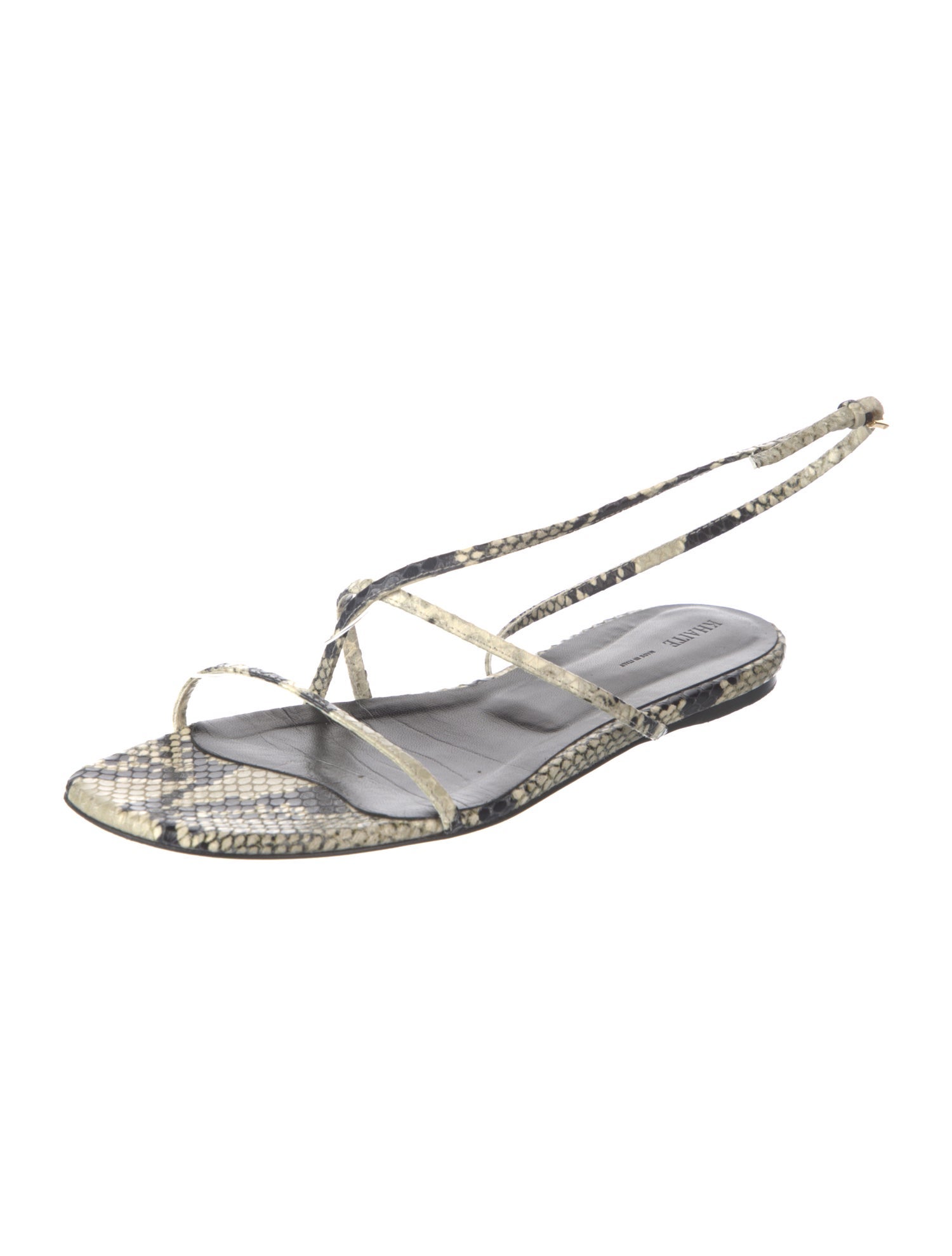 Khaite Leather Animal Print Slingback Sandals