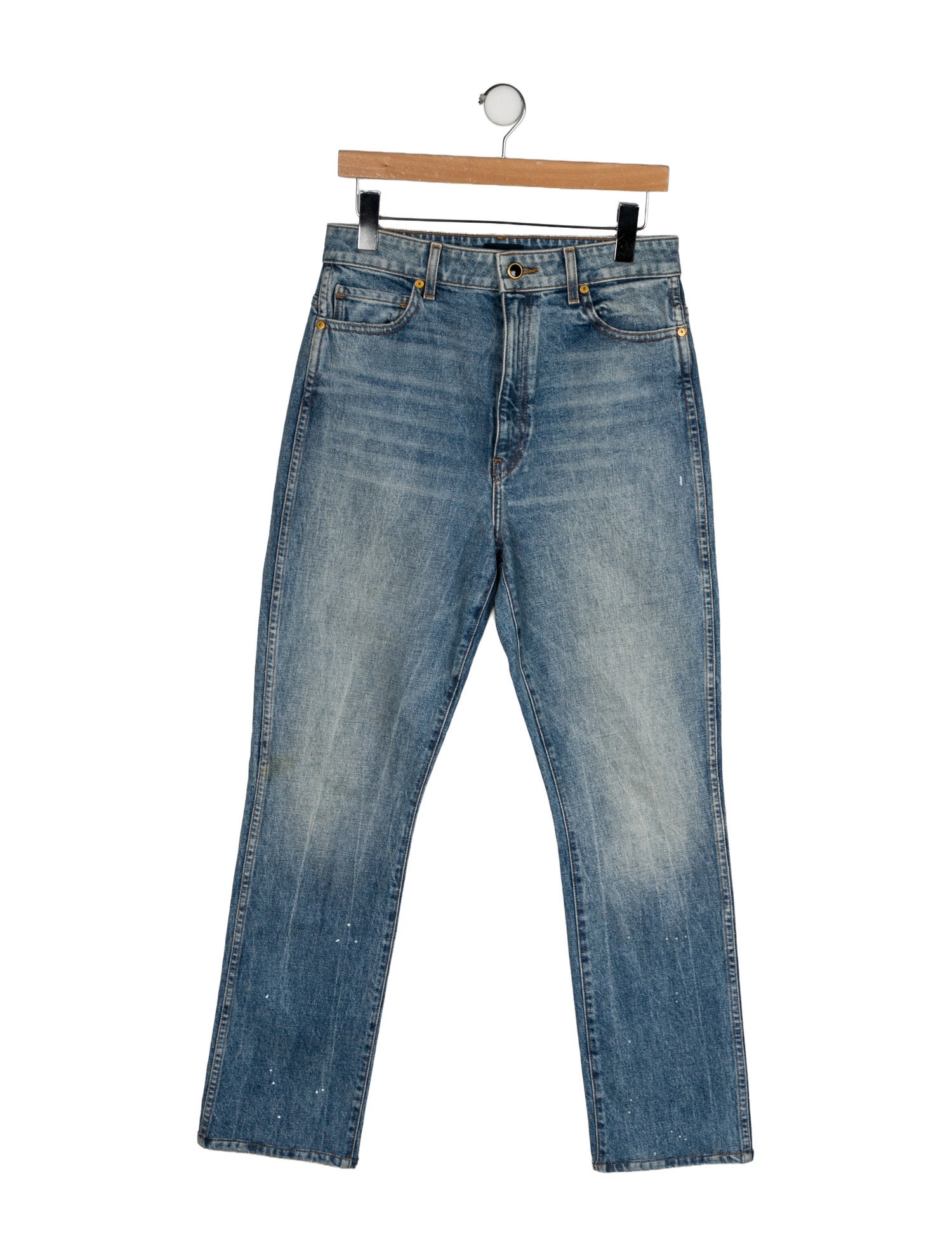 Khaite High-Rise Straight Leg Jeans
