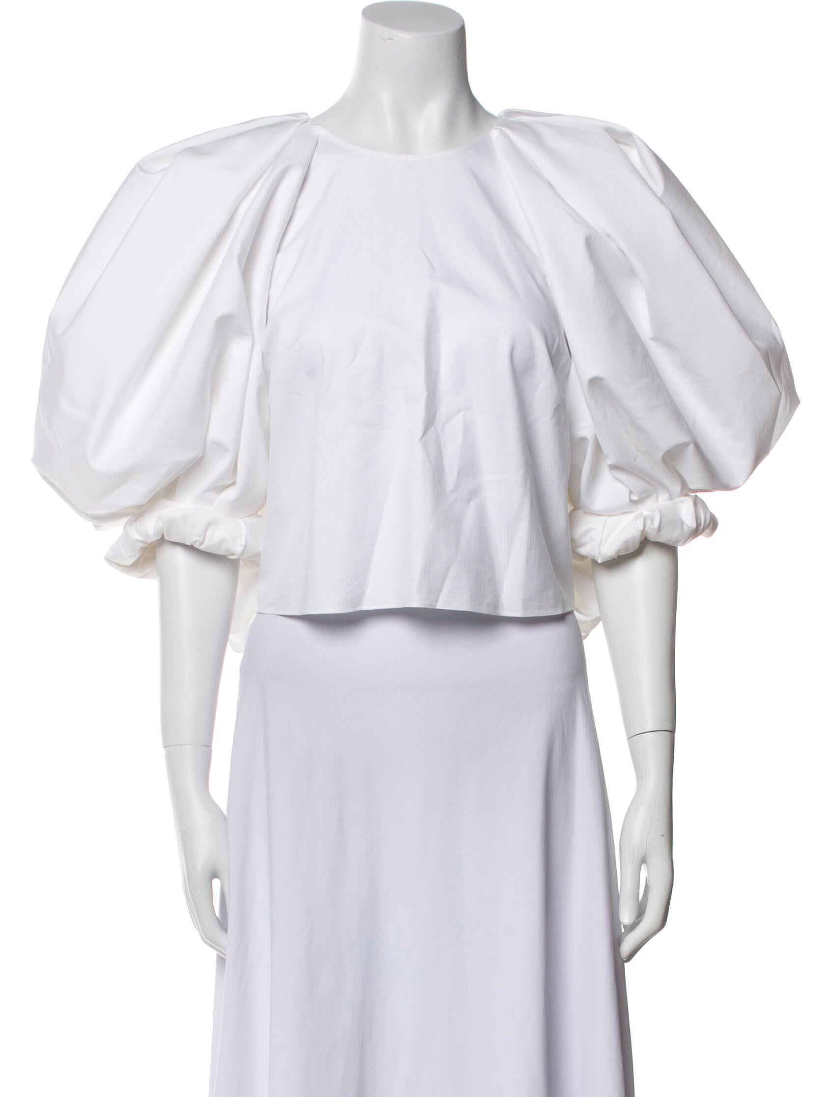 Khaite Crew Neck Three-Quarter Sleeve Crop Top