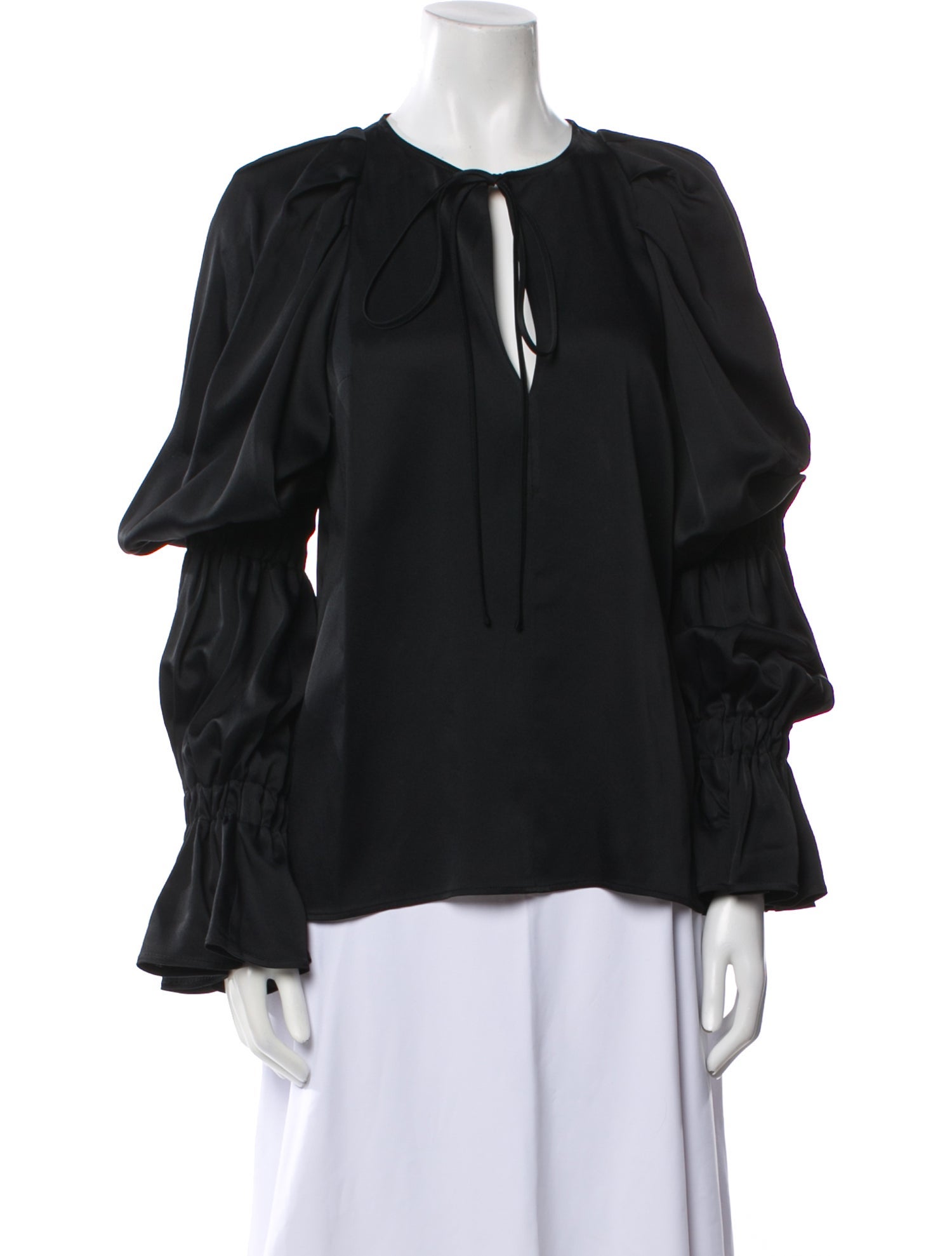 Khaite Tie Neck Long Sleeve Blouse