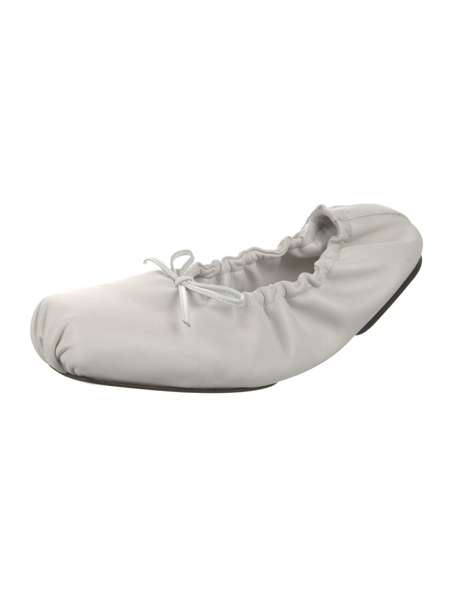 Khaite Leather Bow Accents Ballet Flats