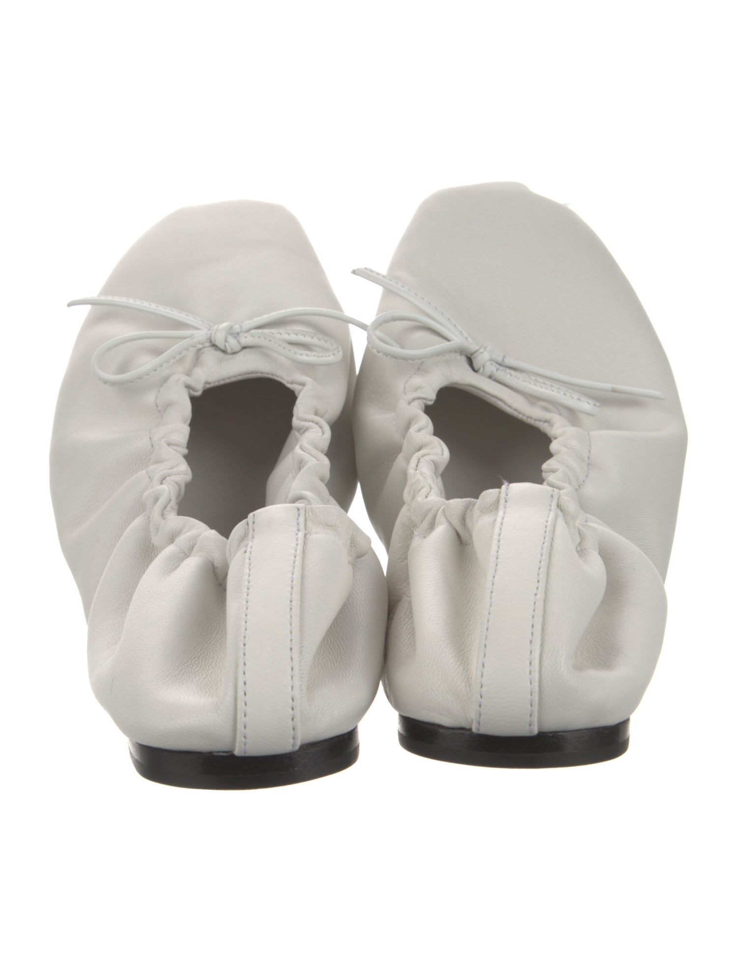 Khaite Leather Bow Accents Ballet Flats