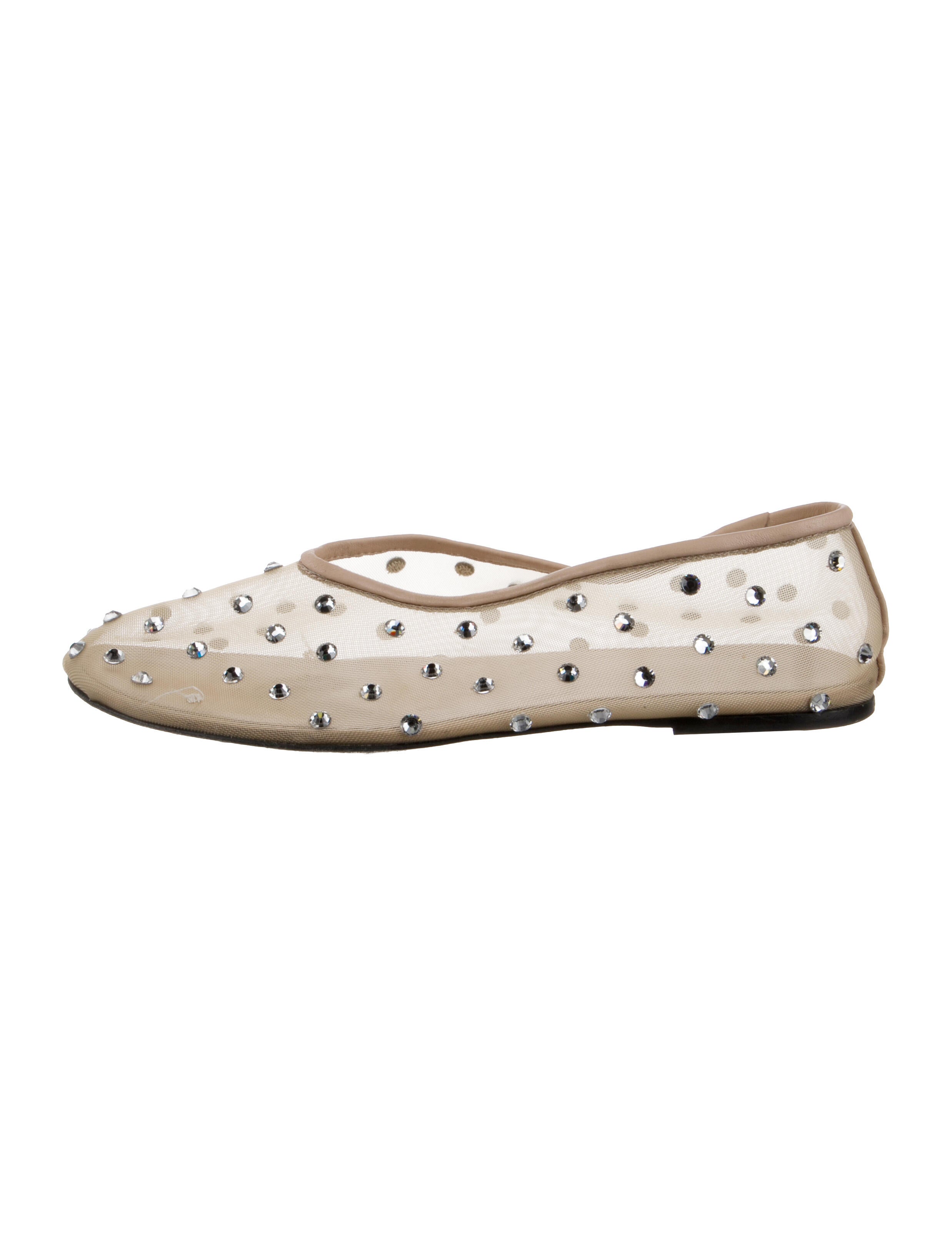 Khaite Mesh Lace Pattern Ballet Flats