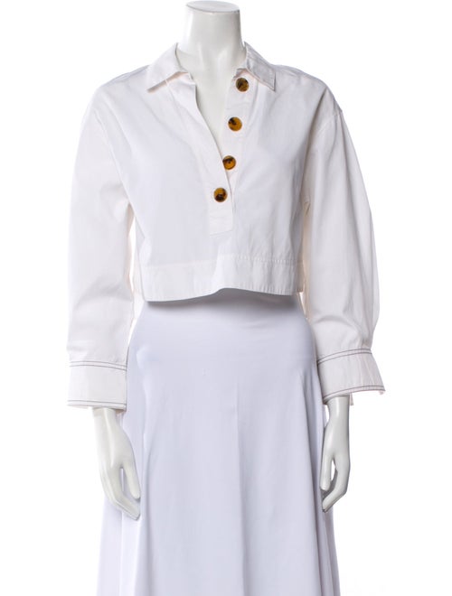 Khaite Three-Quarter Sleeve Crop Top