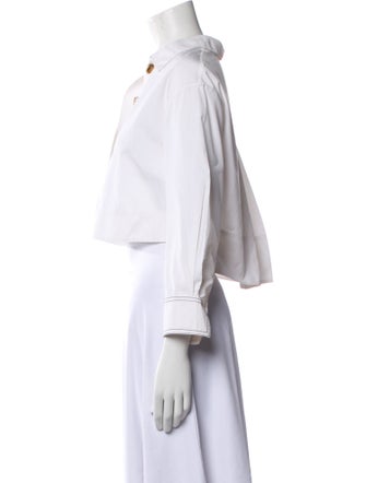 Khaite Three-Quarter Sleeve Crop Top