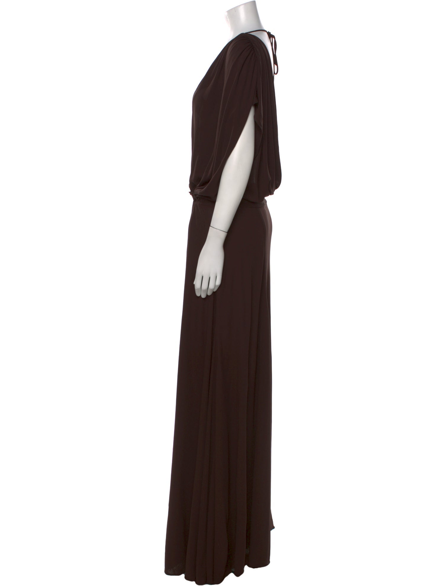 Khaite Plunge Neckline Long Dress