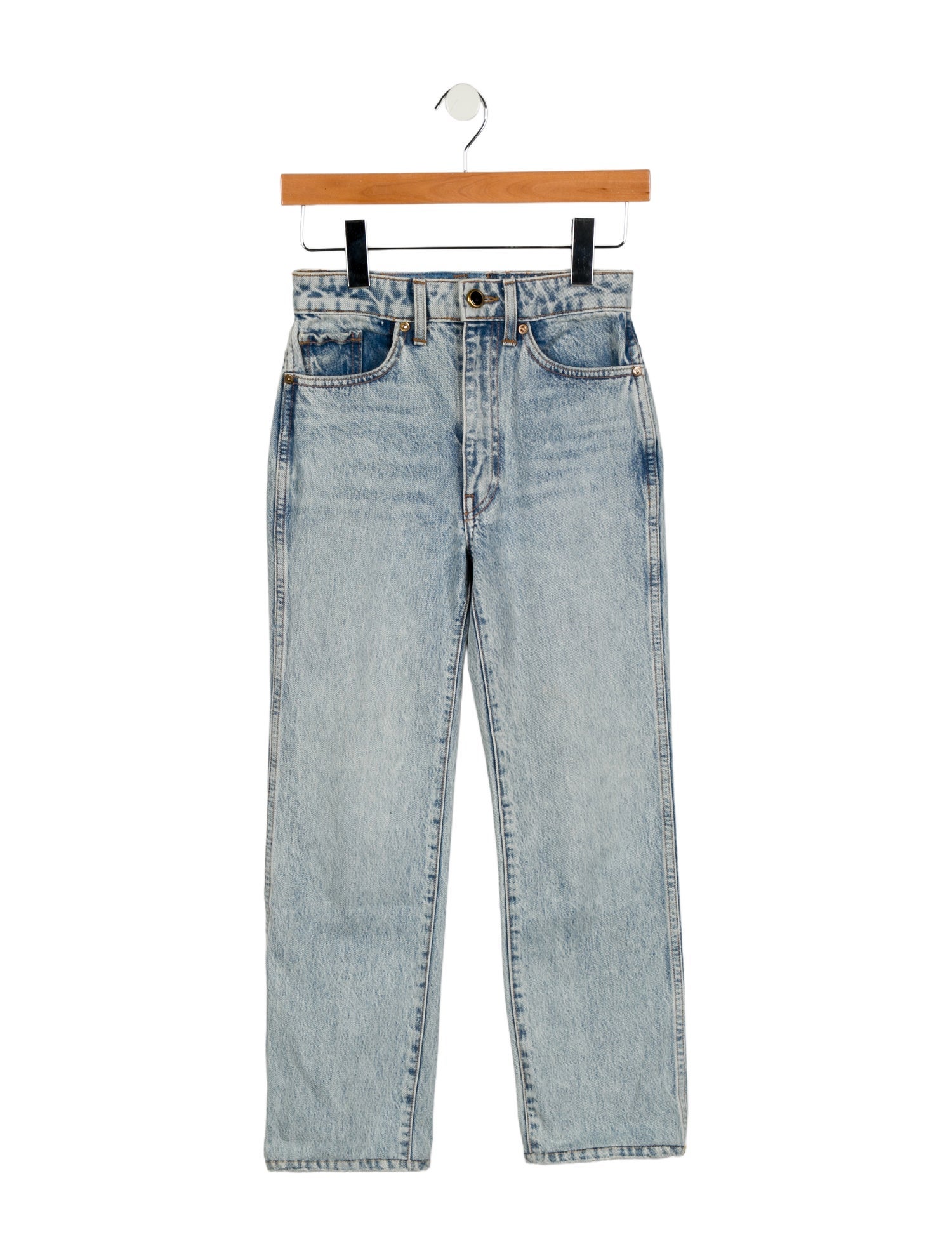 Khaite Mid-Rise Straight Leg Jeans