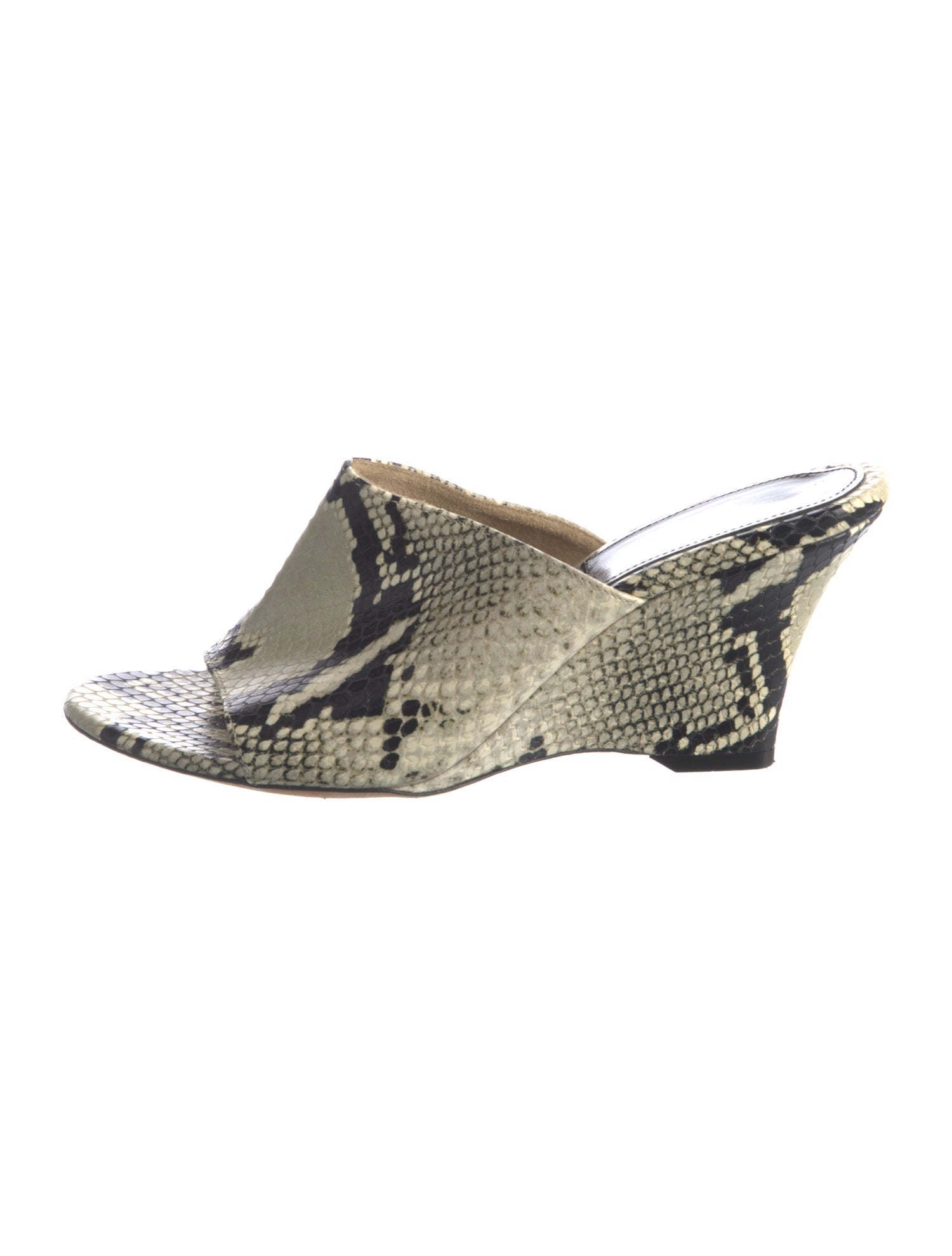 Khaite Embossed Leather Animal Print Slides
