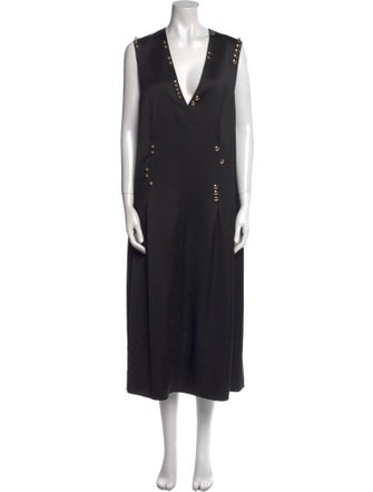 Khaite V-Neck Midi Length Dress