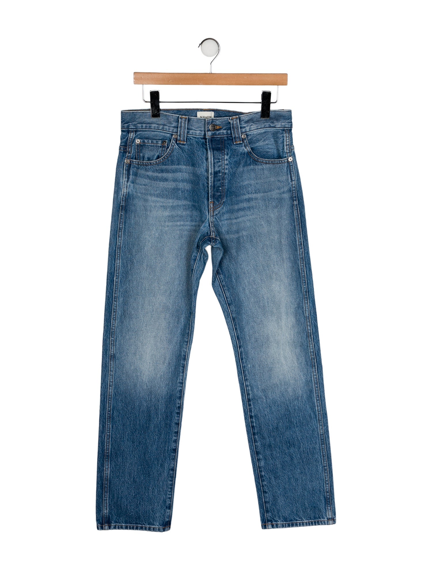 Khaite High-Rise Straight Leg Jeans