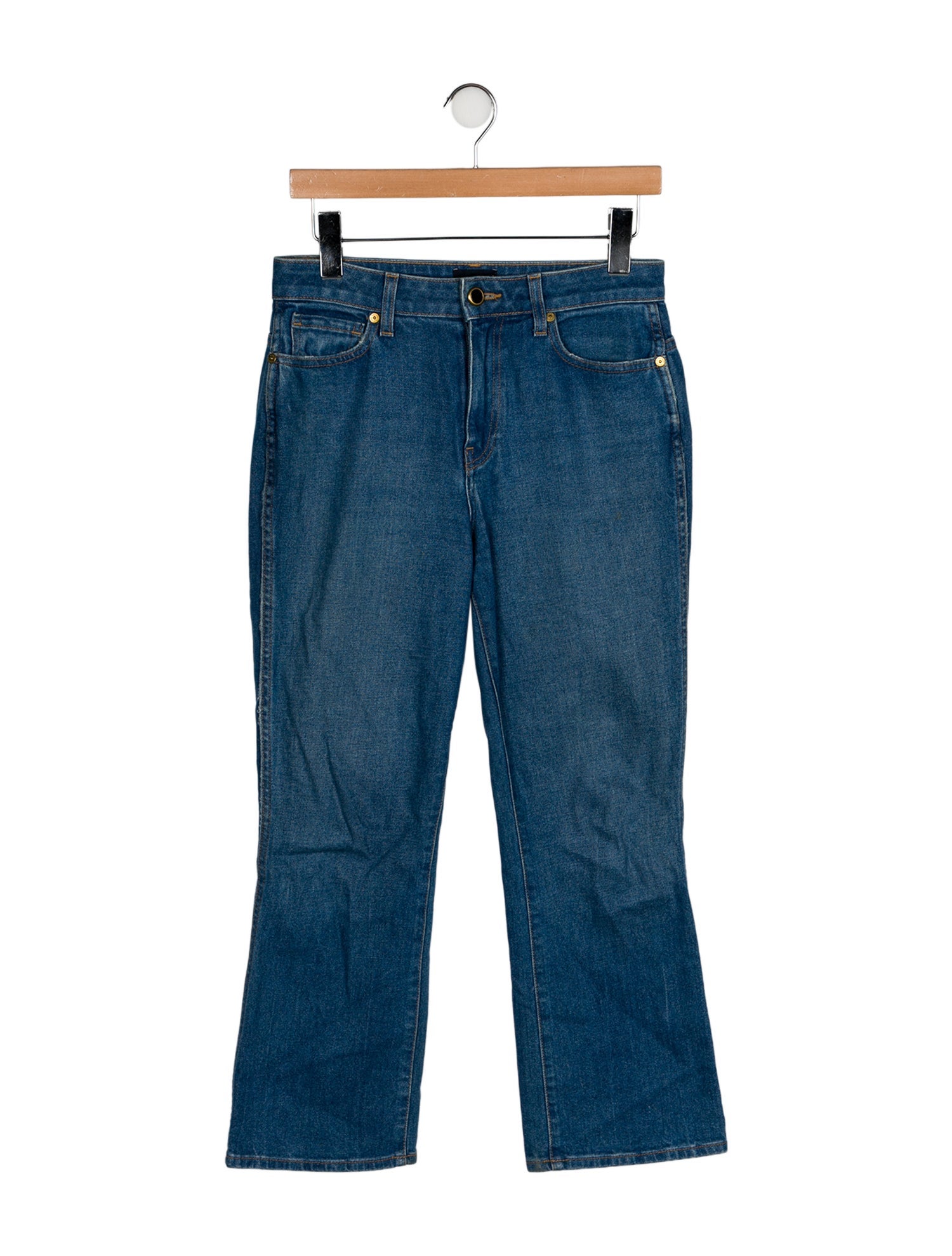 Khaite Mid-Rise Straight Leg Jeans