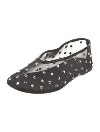 Khaite Mesh Crystal Embellishments Ballet Flats