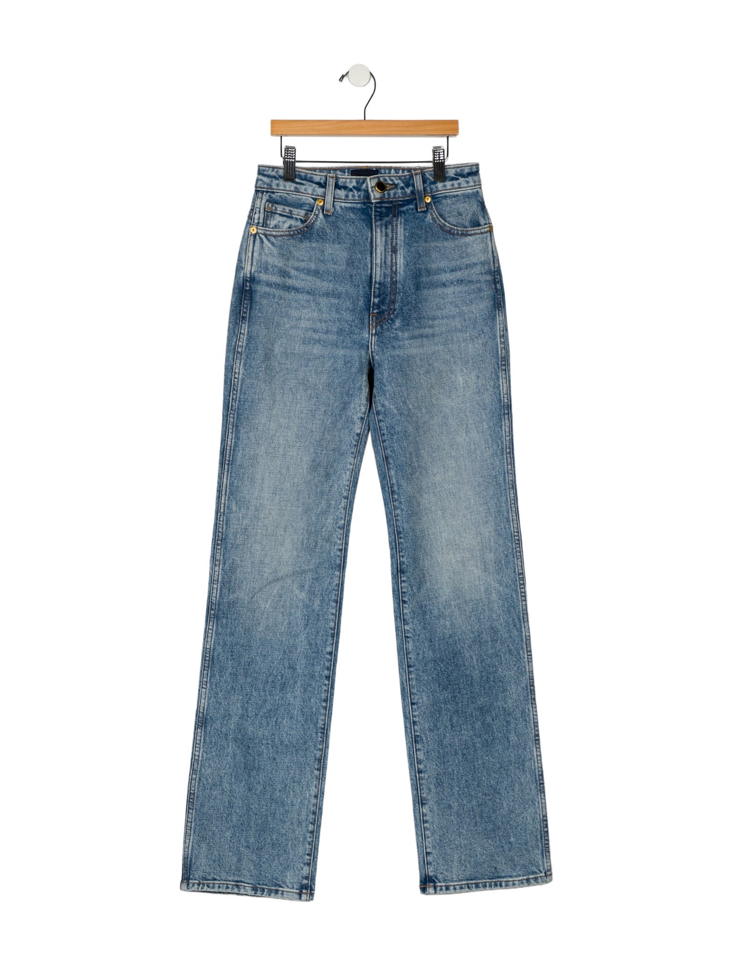 Khaite High-Rise Straight Leg Jeans