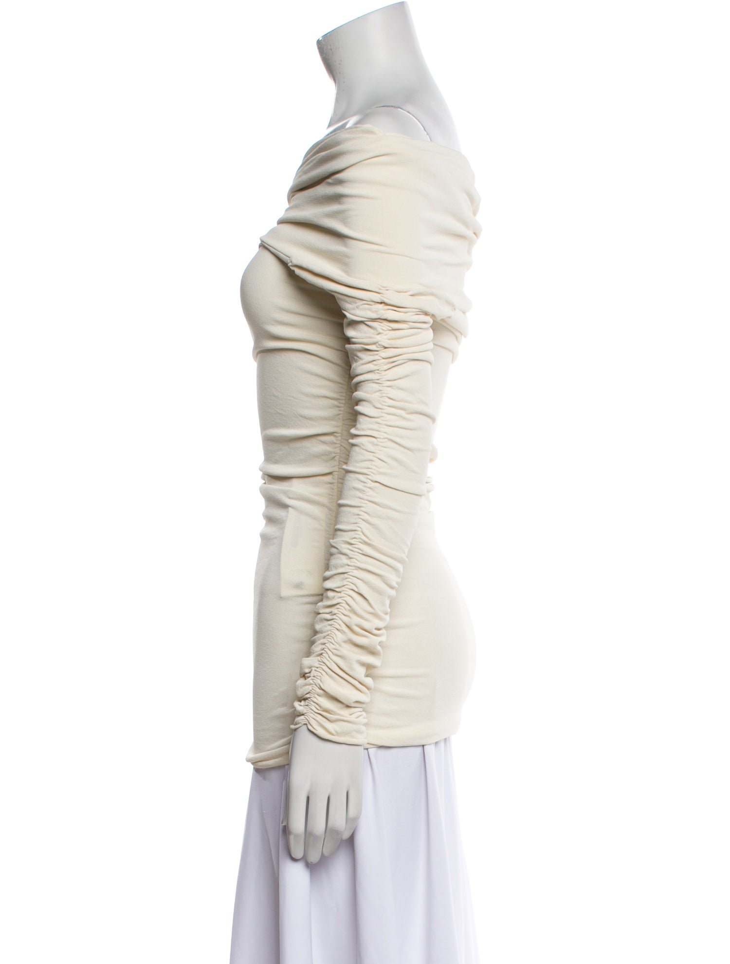 Khaite Off-The-Shoulder Long Sleeve Top