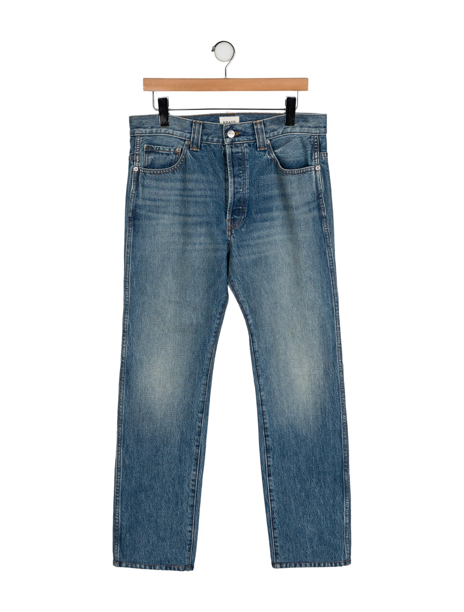 Khaite High-Rise Straight Leg Jeans