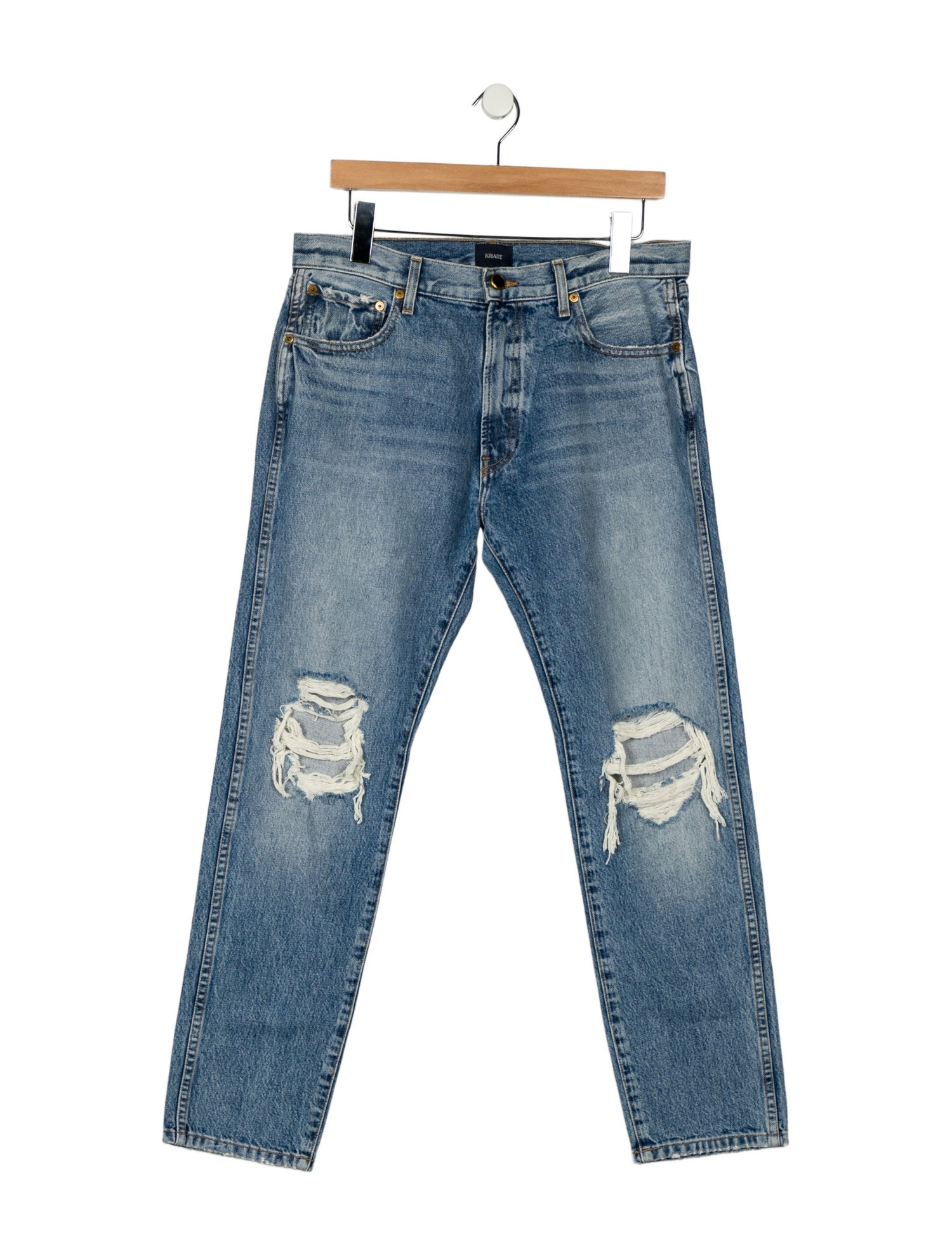 Khaite Mid-Rise Straight Leg Jeans