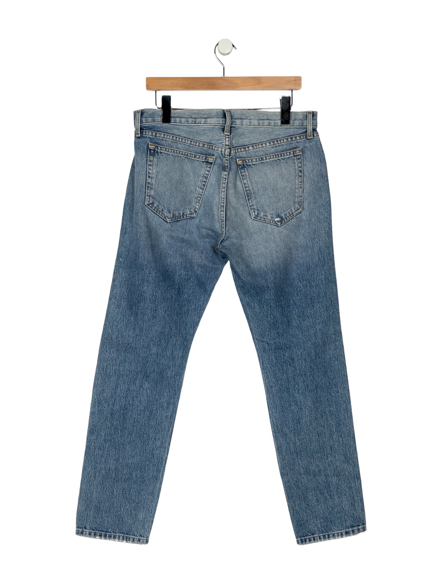 Khaite Mid-Rise Straight Leg Jeans