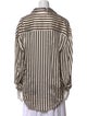 Khaite Striped Long Sleeve Button-Up Top