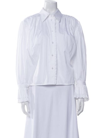 Khaite Long Sleeve Button-Up Top