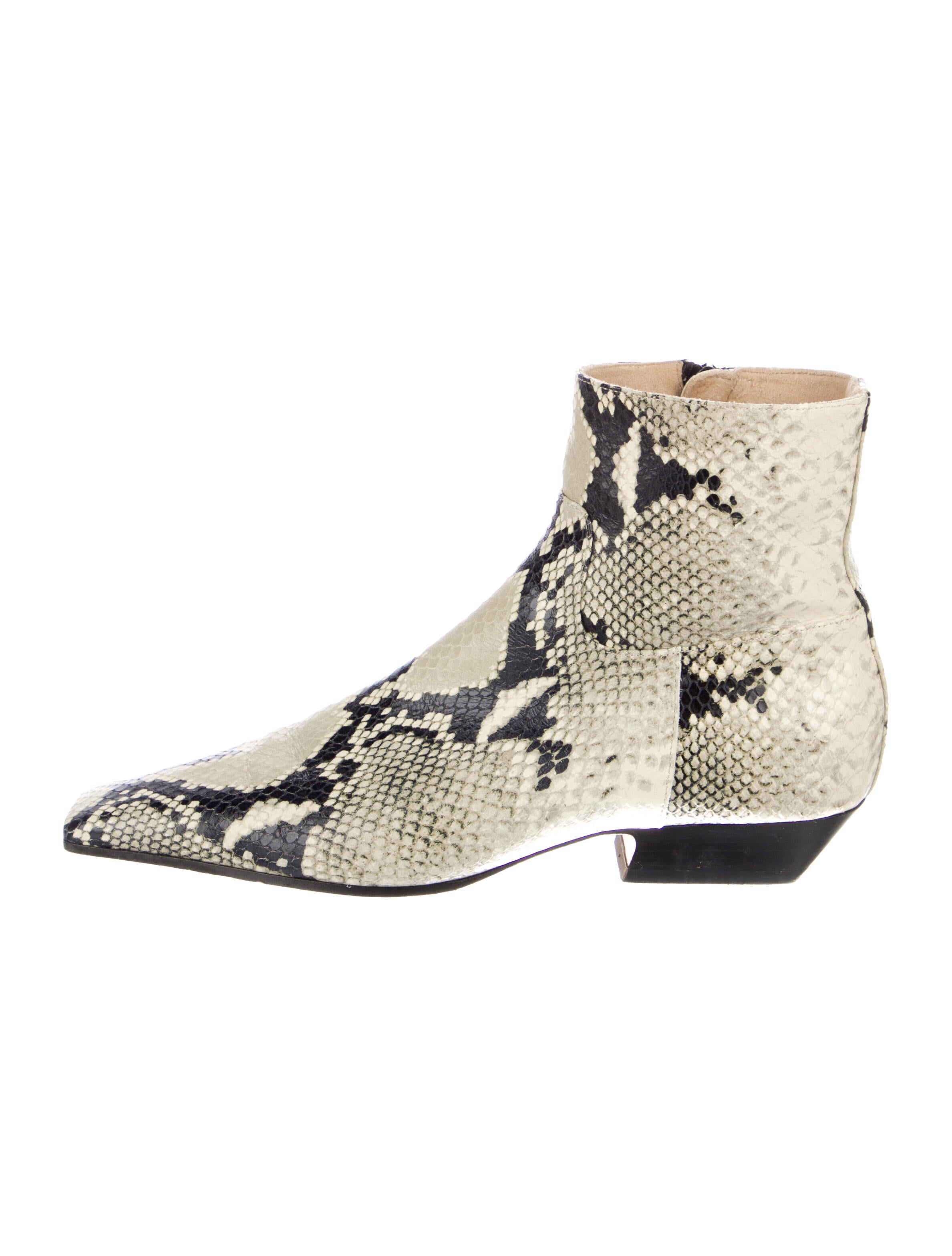 Khaite Embossed Leather Animal Print Boots