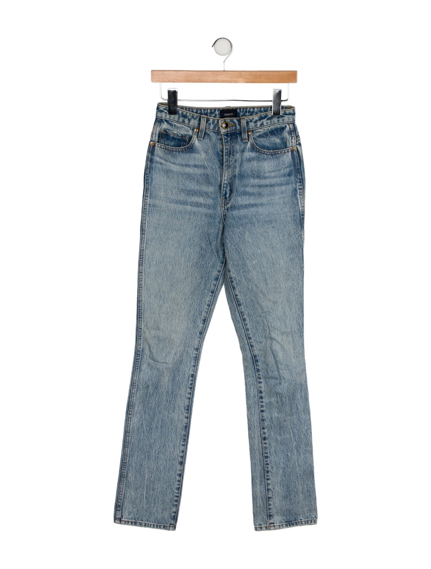 Khaite High-Rise Straight Leg Jeans