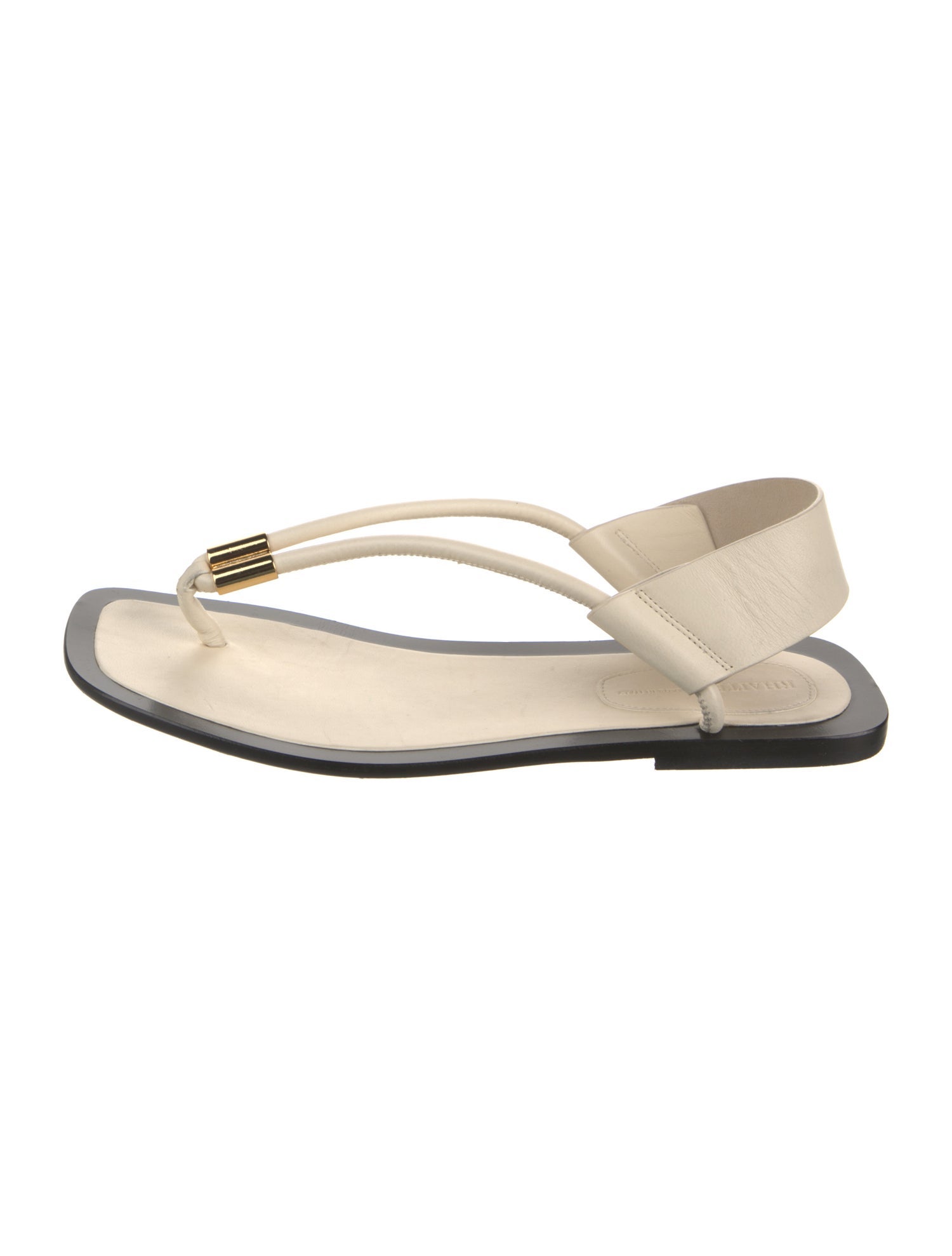 Khaite Leather Colorblock Pattern Slingback Sandals