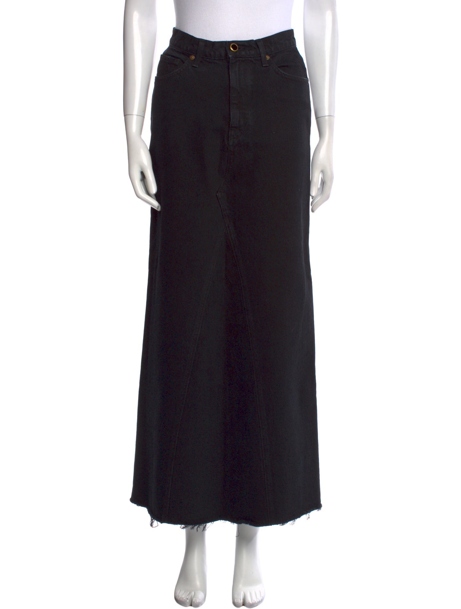 Khaite Raw-Edge Trim Midi Length Skirt