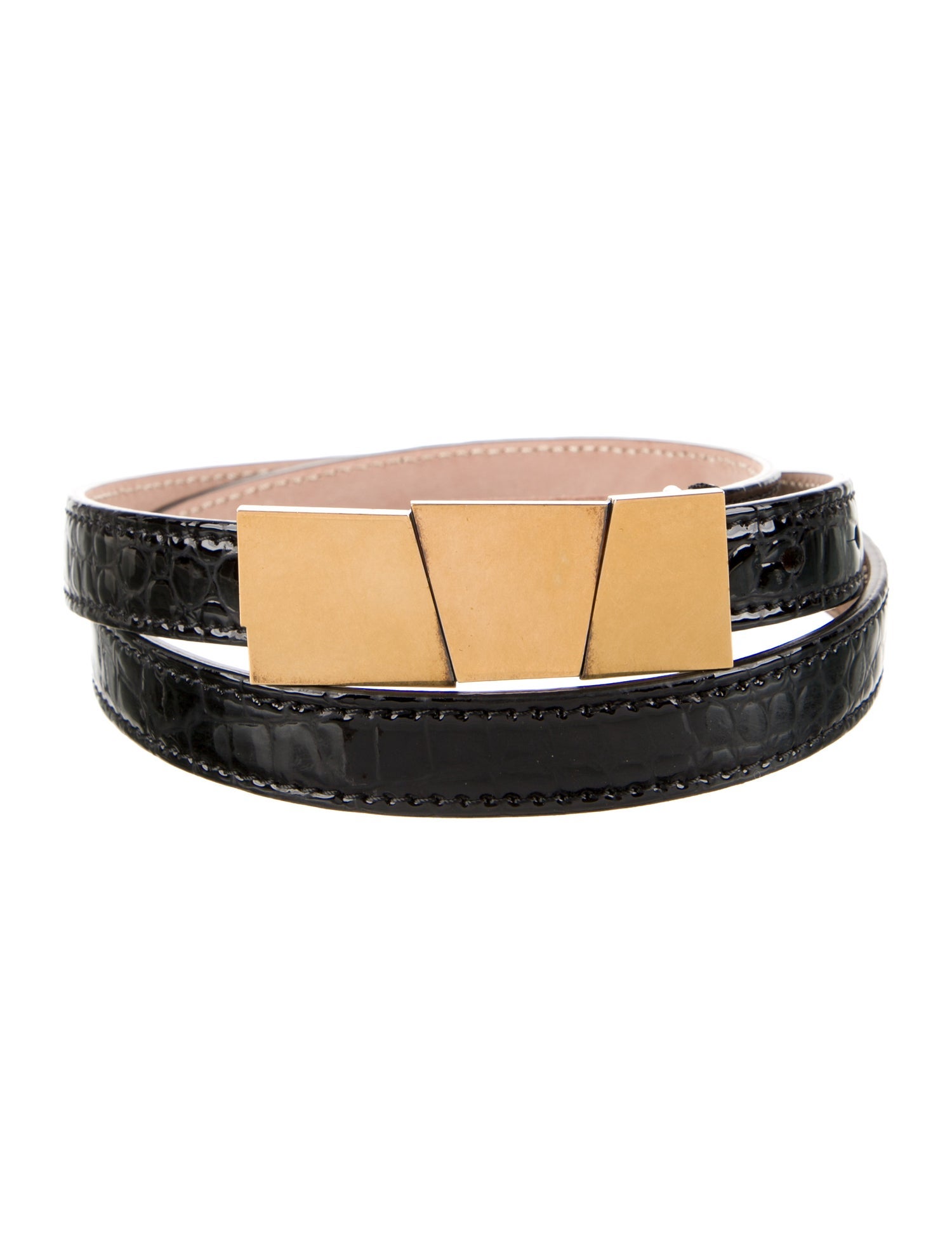 Khaite Skinny Patent Leather Belt