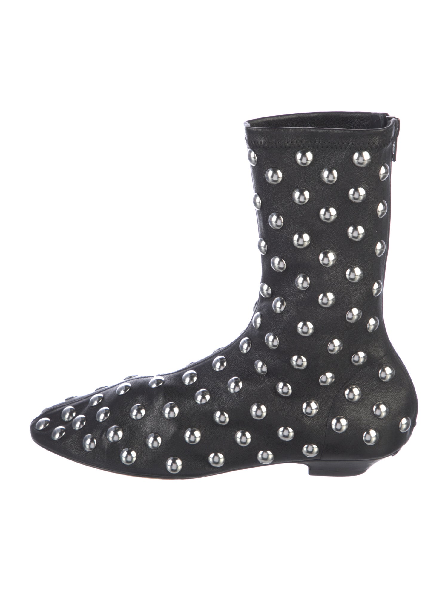 Khaite Leather Studded Accents Sock Boots