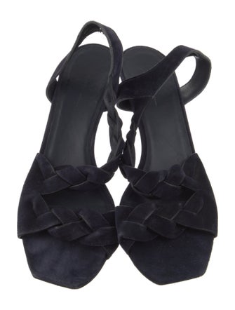 Khaite Suede Braided Accents Slingback Sandals