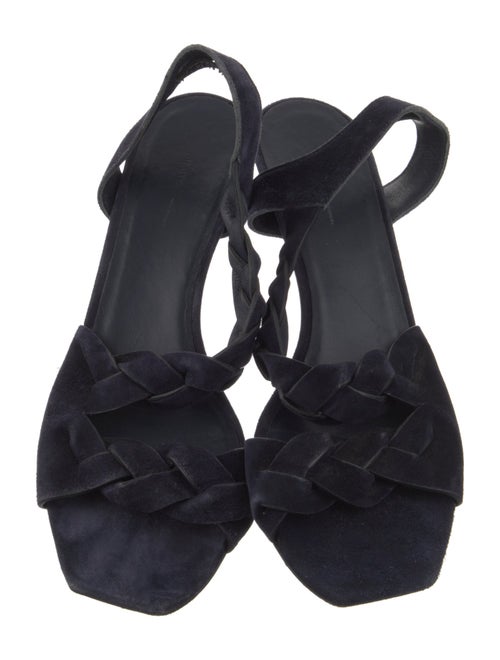 Khaite Suede Braided Accents Slingback Sandals
