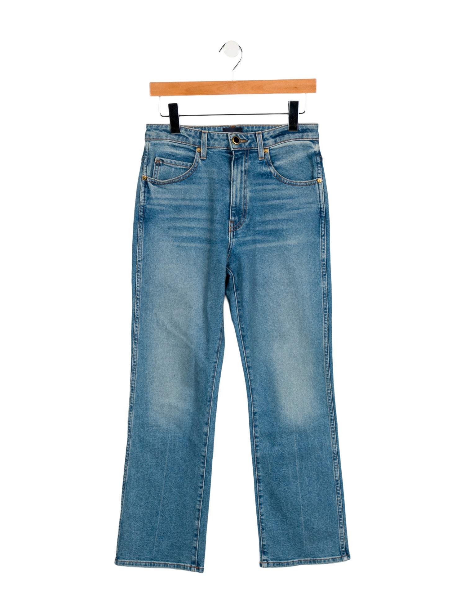 Khaite Mid-Rise Straight Leg Jeans